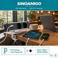 Multiprise à fixation sur bureau SINOAMIGO UK EU US
