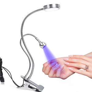 Lámpara UV LED para Uñas, Secador de Doble Cabezal, Ultravioleta, Flexible, con Clip para Escritorio, Mini USB, para Curado de Gel, Manicura, Pedicura, Herramientas de Salón - Product Image 1