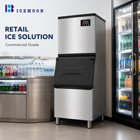 Máquina de Hielo Comercial Profesional de 136 kg/24 h, Máquina de Hielo en Cubos de Acero Inoxidable de 300 lb para Restaurante, Directo de Fábrica