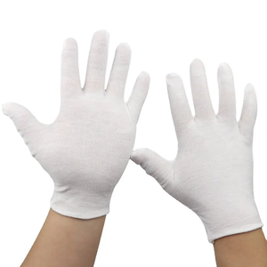 Guantes de Algodón Blanco Orgánico de la Mejor Calidad, Guantes de Etiqueta Masónicos de Algodón Blanco Liso Personalizados - Product Image 2