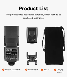 Godox TT520 II Camera <strong>Flash</strong> TT520II Build-in 433MHz <strong>Wireless</strong> Signal + <strong>Flash</strong> <strong>Trigger</strong> for Canon Nikon Pentax Olympus DSLR Cameras - Product Image 6