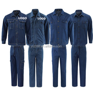 Ropa de trabajo de mezclilla de algodón de verano personalizada para hombres manga larga corta estilo fino absorbente de humedad resistente al desgaste soldador trabajo - Product Image 1