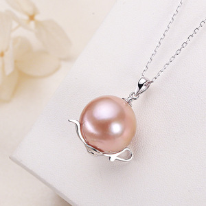 Collier en argent S925 de Zhuji Jewelry, accessoires en gros, pendentif pour femme, théière, perle d'eau douce, collier clavicule, colliers de perles - Product Image 2