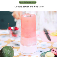 Blender électrique portable mini 380 ml à 4 lames, rechargeable par USB, bouteille d'eau, mixeur de fruits pour les voyages