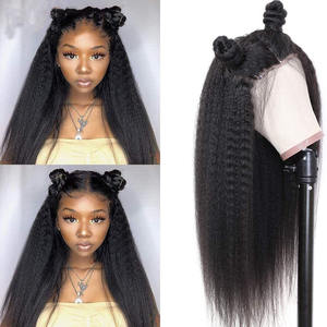 Perruques en cheveux vierges HQ Mixed Proc Discount, perruque en dentelle HD, perruque droite crépue, cuticules alignées, perruques en dentelle frontale - Product Image 2