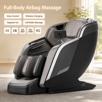 Fauteuil de massage corporel complet avec airbag, rouleau de massage des mollets, commande vocale, écran tactile 7 pouces, charge sans fil, utilisation domestique