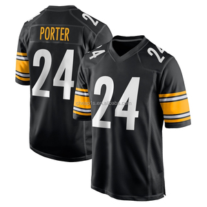 Jersey de Fútbol Americano Bordado al por Mayor de los Pittsburgh Steelers # 90 T.<span class=keywords><strong>J</strong></span>. Watt # 8 Aaron Rodgers # Uniforme de Fútbol Americano 4 DK Metcalf - Product Image 3