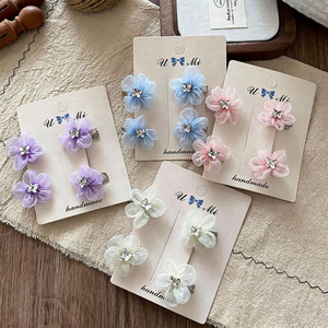 Popular Niche Design <b>Sweet</b> Flower Hair Accessory Cute Exquisite Fashionable Women's Fabric Hair Accessory Wholesale Headwear - Product Image 3