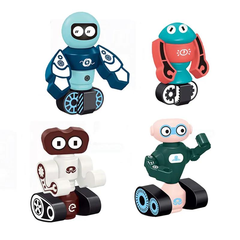 ของเล่นตัวต่อสำหรับเด็กสร้างบล็อกตัวต่อหุ่นยนต์แม่เหล็กสำหรับเด็กของเล่นเพื่อการศึกษาปฐมวัย