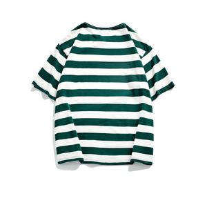 خطوط أفقية تي شيرت مدورة الرقبة المتضخم تي شيرت للرجال فارغة عارضة قصيرة الأكمام تي شيرت س الرقبة الجملة اثنين من لهجة خطوط - Product Image 6