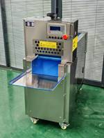 Équipement de boucherie 4 rouleaux Base de plancher industrielle Saucisse Bacon Agneau Viande de boeuf Trancheuse de nourriture Machine de coupe épaisse