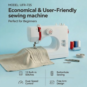 Máquina de Coser Eléctrica Multifuncional UFR-725, Suministro Directo de Fábrica, Mini Máquina de Coser Doméstica con Puntadas Zigzag y Overlock para Venta al Por Mayor - Product Image 3