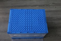 NEXARA Boîte de rangement solide transparente en plastique transparent Caisse pliable 560*500*320mm pliable sans couvercle