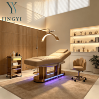 Table de massage électrique sur mesure, nouvelle, dorée et blanche, 4 moteurs, lit de spa incurvé pour cils et soins du visage