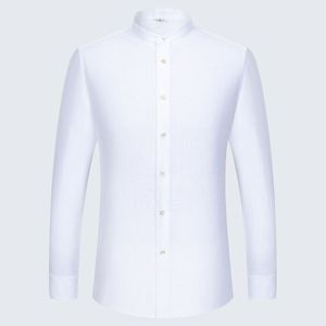 Camisa <span class=keywords><strong>de</strong></span> Lino para <span class=keywords><strong>Hombre</strong></span>, <span class=keywords><strong>Cuello</strong></span> <span class=keywords><strong>Redondo</strong></span>, Estilo Casual <span class=keywords><strong>de</strong></span> Negocios, Estilo Old Money, <span class=keywords><strong>Cuello</strong></span> Alto, Manga Larga - Product Image 3