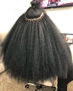 CoarseYaki micro link bastoni cuticola grezzo remy allineati cheratina u piatto diritta crespa cambogiano mi punta dei capelli umani estensioni 1 <span class=keywords><strong>g</strong></span> - Product Image 1