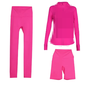 S-3XL all'ingrosso giacca sportiva da <span class=keywords><strong>donna</strong></span> abbigliamento Yoga Leggings tuta Lulu stesso stile corsa <span class=keywords><strong>Fitness</strong></span> Yoga tuta sportiva Set 3 pezzi - Product Image 2