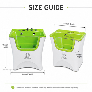 Bac de toilettage vétérinaire compact en acrylique blanc, ergonomique, pour petits <span class=keywords><strong>animaux</strong></span>, idéal avant la chirurgie - Product Image 5