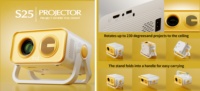 Enfoque eléctrico inteligente de doble banda WiFi inalámbrico Video portátil HD 720P Soporte 4K LED Dormitorio Estudiante Dormitorio Proyector de películas