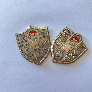 Áo giáp của thần thách thức đồng xu chiến binh đức tin đeo toàn bộ áo giáp của huy hiệu lưu niệm thần đồng mạ đồng huy hiệu - Product Image 5