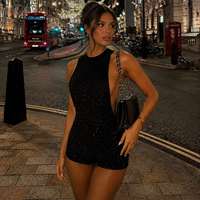 Vente flash : Combinaison moulante sexy dos nu pour femme, vêtements d'été