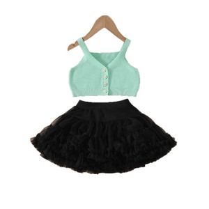 NOVEDAD DE VERANO 2025, traje de falda tutú de princesa bonita <span class=keywords><strong>para</strong></span> mujer, Chaleco de punto Floral transfronterizo europeo americano, chaleco informal de encaje <span class=keywords><strong>para</strong></span> niños - Product Image 5