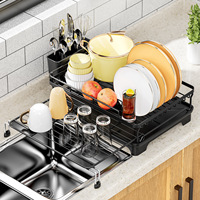 Vente chaude Anti-Rouille Double Couche Bol Rack Cuisine Comptoir Multifonctionnel De Stockage Rack