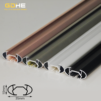 Rail de rideau plat en aluminium ultra-fin de qualité supérieure, hauteur 15 mm, style minimaliste, glissement fluide, rail de rideau silencieux Neo