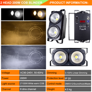 Luz de Escenario COB de 200W Personalizada para Discotecas, Luz de Eventos de Dos Cabezas con Emisión RGBWA y Blanco Cálido - Product Image 2