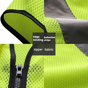 سترة أمان عاكسة عالية الوضوح قابلة للتنفس، سترة عاكسة شبكية مناسبة للطقس الحار - Product Image 4