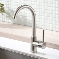FLG Mélangeur d'eau chaude et froide monotrou Robinets de cuisine modernes Robinets de cuisine Mélangeur de cuisine en laiton Évier