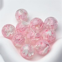 Grosir 100pcs Manik-manik Resin Akrilik Bentuk Hati 16mm untuk Pena Kalung Chunky DIY Pembuatan Perhiasan