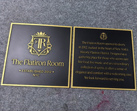 Plaque d'entrée de luxe en laiton massif poli pour hôtel et villa, gravée sur mesure, double face, à fixer au mur, en métal, plaque en laiton