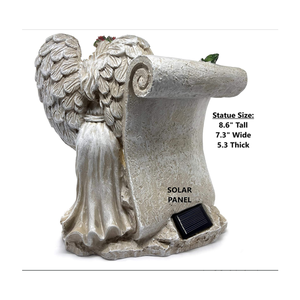 Resina Solar Memorial Anjo Com Asas Memorial Garden Estátua Para Simpatia Presentes - Product Image 5