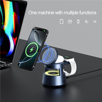 Nouveau chargeur sans fil magnétique 5 en 1 à charge rapide avec haut-parleur et veilleuse compatible avec iPhone, iWatch et écouteurs