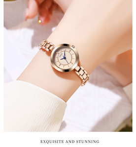 นาฬิกาควอตซ์ผู้หญิงหรูหราขนาดเล็ก ดีไซน์มินิมอล กันน้ำ ผลิตจากโลหะผสม รับผลิตตามแบบ - Product Image 3
