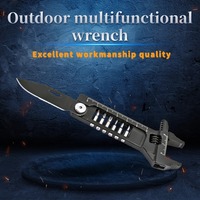 Nouvel arrivage de clé multifonction extérieure revêtement noir clé multi-outils pour réparation de vélo bricolage mesure métrique OEM