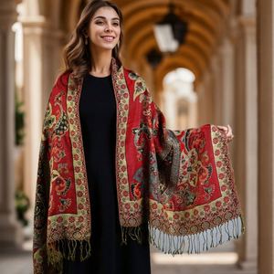 Bufanda con Estampado de Nuez de la India, Estilo Étnico, Popular y Hermosa, con Borlas para Mujer, Bufandas y Chales Versátiles YHK0060 - Product Image 1