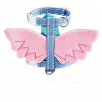 Harnais pour chien de type gilet en polyester MLLX MY1111 Wings Series avec ailes d'ange pour chiens de petite/moyenne/grande taille - laisse de promenade
