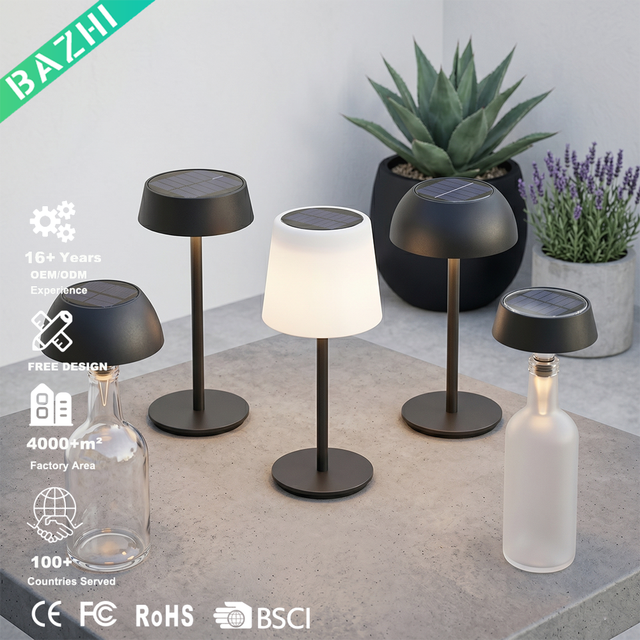 Customizable Solar Floor Lamp Rechargeable Outdoor Table Light Dimmable Atmosphere Decor Lighting for Restaurant Cafe Garden
