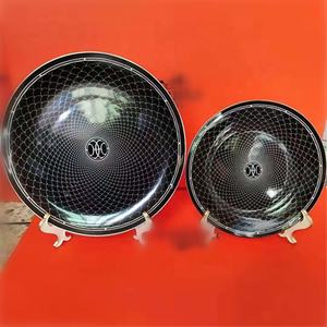Nouveau produit 4 pièces échelle noire européenne salle à manger de luxe décors pour la maison plats et assiettes en porcelaine - Product Image 5