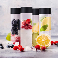 Vente chaude 400ml En Vrac Vide En Plastique Bouteille De Boisson PET Orange Boisson Jus Bouteille Cylindre Bouteille D'eau avec Bouchon Noir