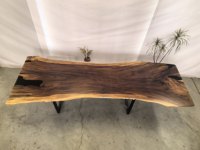 Prix réduit, grande taille, plateau de table en bois naturel, bord brut, plaque de bois massif, plateau de table à manger