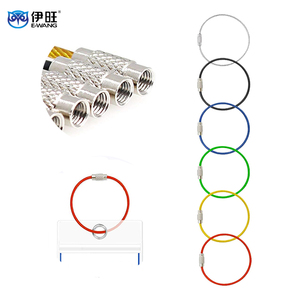 Porte-clés en fil d'acier inoxydable E-WANG, 150 mm, coloré, rond, résistant, en métal - Product Image 2
