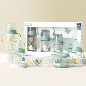 Coffret cadeau pour nouveau-né ALGO 0-12 mois, sans BPA, sucette à motif de dessin animé, boîte de conservation des aliments frais, <span class=keywords><strong>biberon</strong></span> en PP avec poignée - Product Image 5