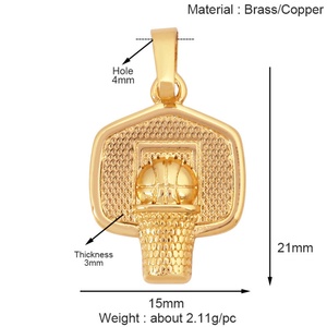 Pendentif et mini-bracelet de la série sportive Tennis plaqué or 18 carats de haute qualité, bijoux de mode DIY pour les fêtes - Product Image 5