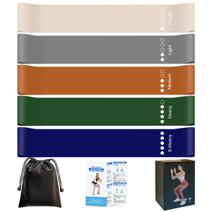 Conjunto de 5 Faixas de Resistência em Látex para Yoga, Fitness, Treinamento de <span class=keywords><strong>For</strong></span>ça, Reabilitação de Glúteos e Pernas, Exercícios de Alongamento para o Corpo Inteiro, Personalizável - Product Image 6
