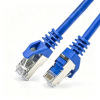 Kabel Ethernet Cat6A FTP-0.5 10-Gigabit Kecepatan Tinggi Patch Cord Tembaga Padat Pre-terminasi Jumper Jaringan Berlapis PVC