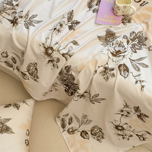 Parure <span class=keywords><strong>de</strong></span> draps 100% coton <span class=keywords><strong>de</strong></span> luxe imprimée, <span class=keywords><strong>drap</strong></span> <span class=keywords><strong>plat</strong></span> ou <span class=keywords><strong>drap</strong></span>-housse avec 4 taies d'oreiller, écologique, <span class=keywords><strong>taille</strong></span> King Queen imprimée - Product Image 5