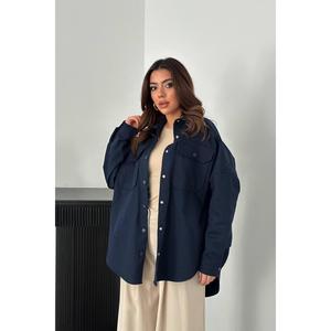 Blusas y Camisas de Gabardina Azul Marino para Mujer al por Mayor para Comodidad y Estilo - Product Image 6